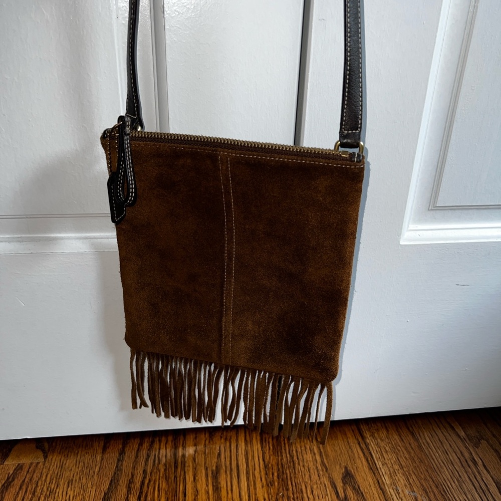 Coach Vintage Brown Suede Fringe Crossbody Bag - Picture 4 of 10